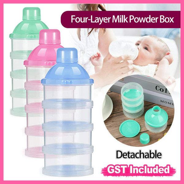 4 Layers Formula Dispenser Feeding Case Box Baby Milk Powder Food Container New