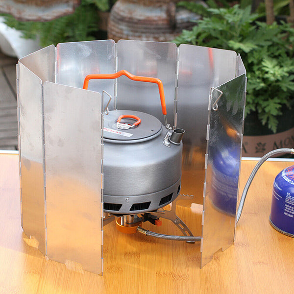 10-20 plates Foldable Aluminum Camping Cooker BBQ Gas Stove Wind Shield Screen