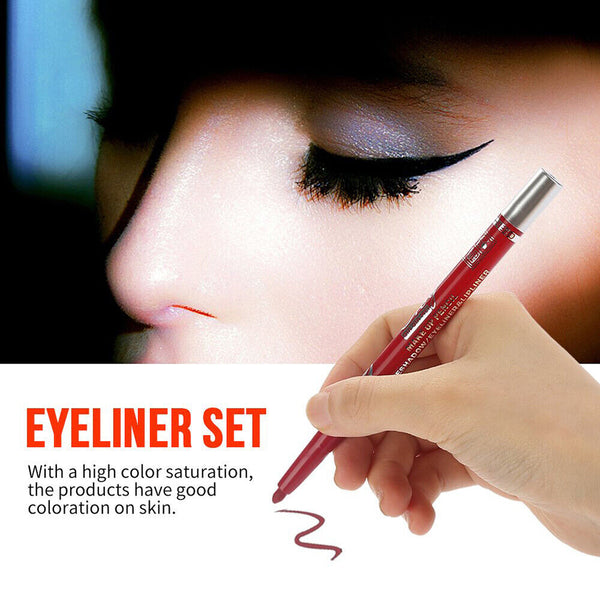 12 Color Eyeliner Pencil Cosmetic Makeup Pen Set Eye Shadow Glitter Party Women