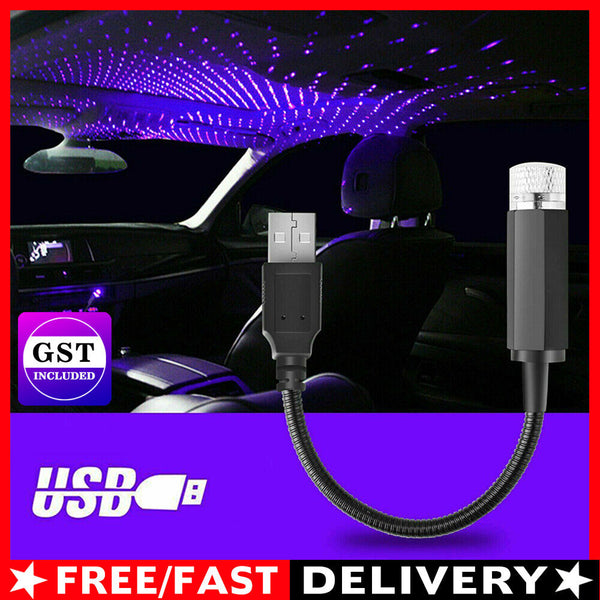 2pcs Car Interior Roof  Atmosphere Starry Sky Night Projector Star Lamp USB LED