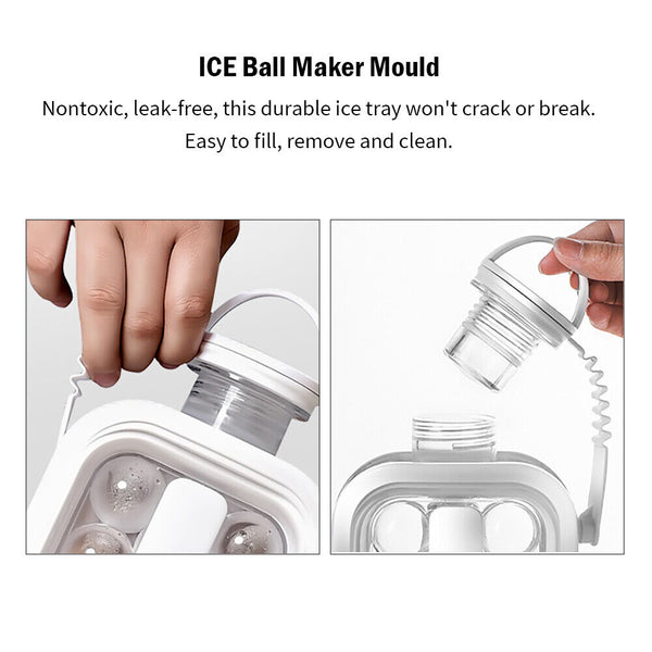 Portable Ice Jug ICE Ball Maker 2 in 1 Mould Container Water Kettle Bottle AUS