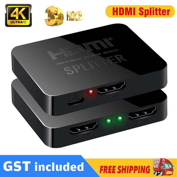 HDMI Splitter Amplifier 1 In 2 Out Video Duplicator 3D 4K HD Foxtel DVD 1/3pcs