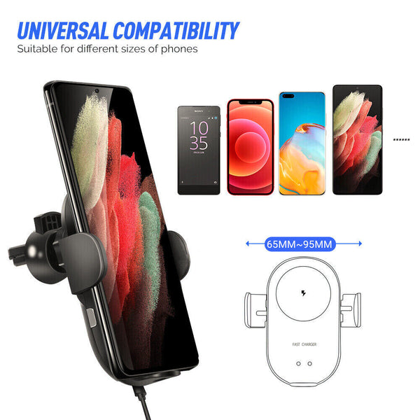 AU Automatic Clamping Wireless Car Charger Vent Mount Phone Charging Holder Dock