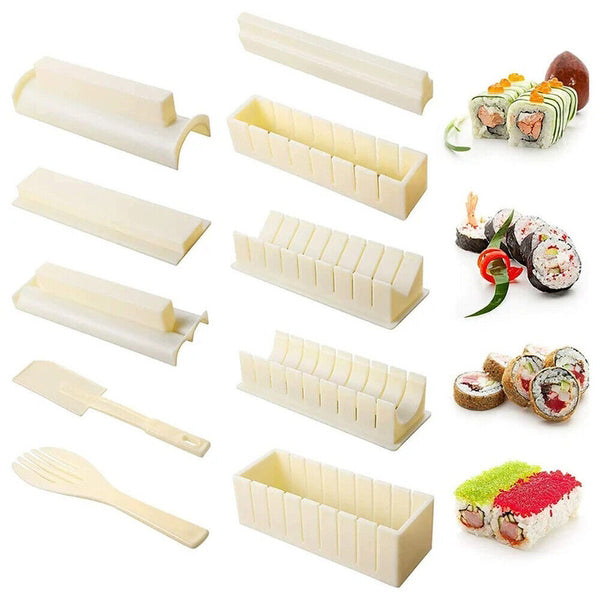 DIY Sushi Maker Making Kit Rice Roller Mold Set Beginners Homemade Kitchen NEW