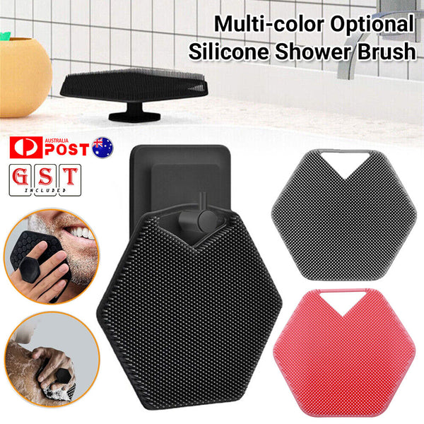 Silicone Shower Brush Foot Back Body Scrubber Massager Pad Exfoliating Brush Mat