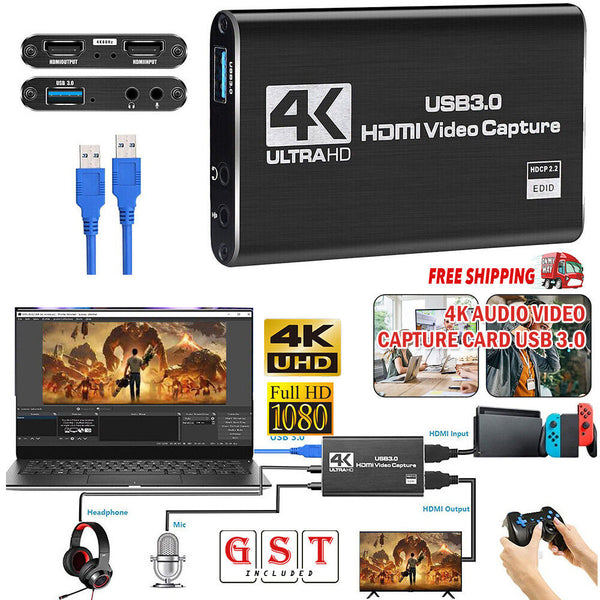 4K Audio Video Capture Card USB 3.0 HDMI Video Capture Device for Live Streaming