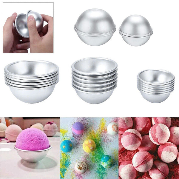 20/60pcs Aluminum Bath Bomb Molds DIY Homemade Crafting Bath Round Ball Moulds