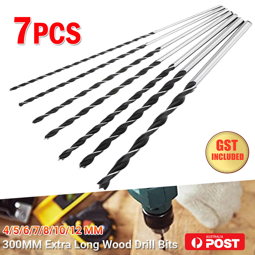 300MM Extra Long Wood Drill Bits Brad Point Woodworking Set 4 5 6 7 8 10 12mm