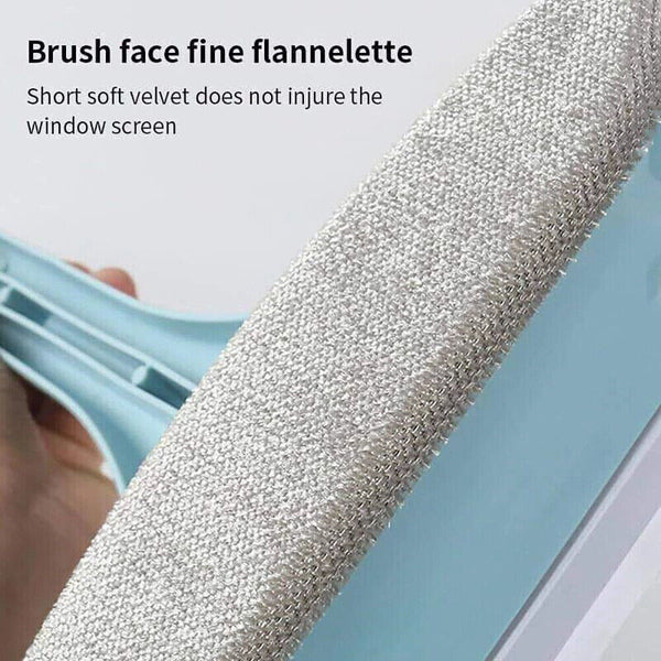 2 In 1 Glass Window Wiper Cleaner Squeegee Mesh Screen Mirror Home Car Brush Set