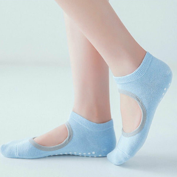 Yoga Socks Non Slip Ballet Pilates Massage Sock with Grip Exercise Gym 1/4Pairs