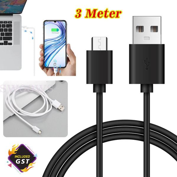 2x 3M USB Charger Charging Cable Cord For PS4 PLAYSTATION 4 Controller