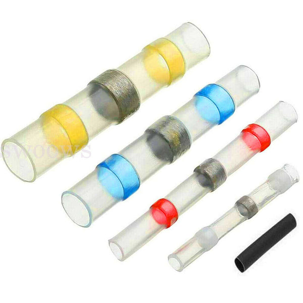 Solder Seal Sleeve Heat Shrink Butt Wire Connectors Terminals Waterproof