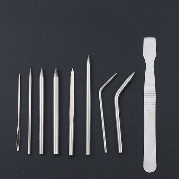 9 pcs Stainless Steel Paracord Bracelet Fid Lacing Stitching Needles Tool Set AU