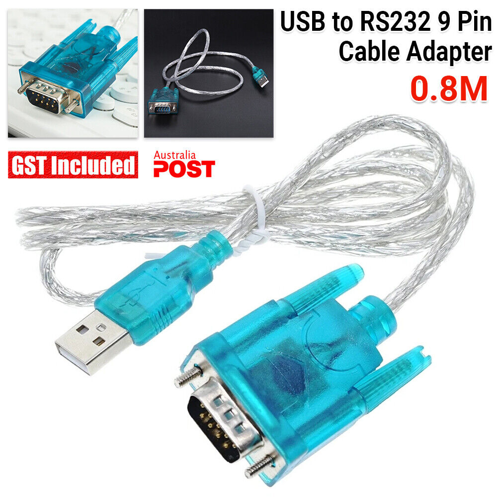 USB to 9 pin RS232 Cable COM Port Serial Adapter Converter 2.0 WINDOWS 11/10/7