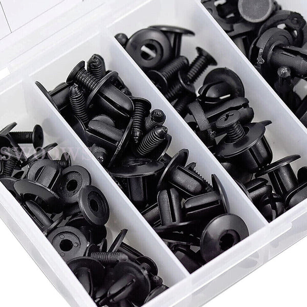 120PCS Car Body Trim Clips Fastener Rivet Retainer Bumper Panel Push Pin Kit Set