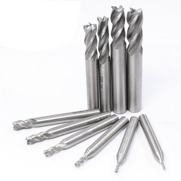 10Pcs 4 Flute Milling Drill Bit Cutter Carbide End Mill CNC Tools 2-10mm Milling