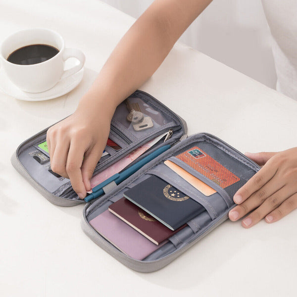 Waterproof Passport Holder Travel Document Wallet RFID Bag Family Case Organizer