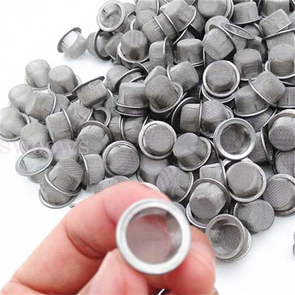 20pcs Reusable STAINLESS STEEL PIPE BOWL SCREEN GAUZE FILTER MESH RING 16mm