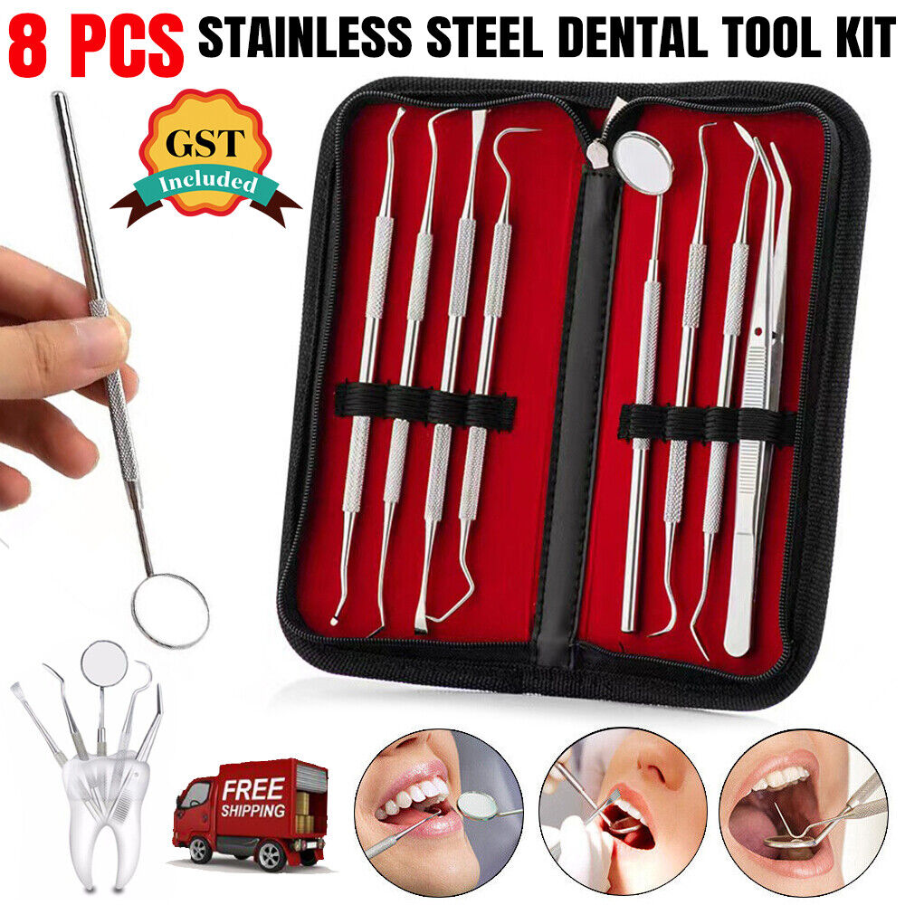 Teeth Hygiene Picks Mirror Scaler Tartar Calculus Plaque Remover Dental Tool Kit