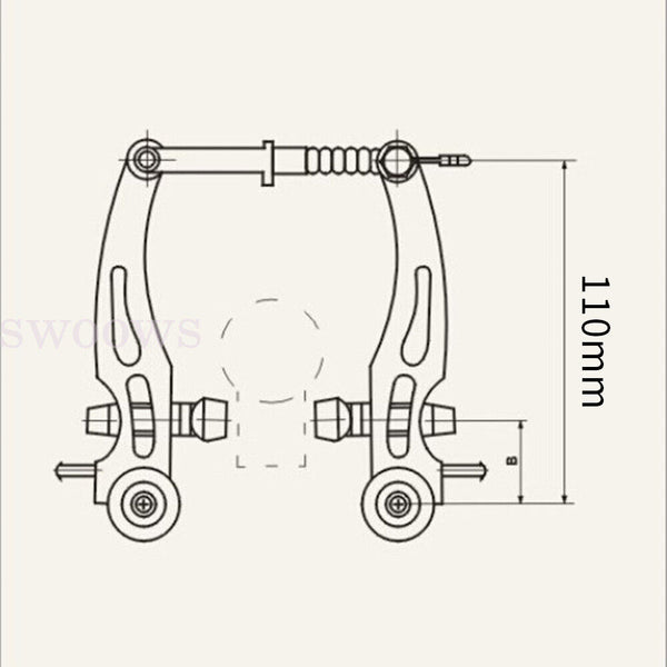 1 Set V Brake Complete Sets Front Rear Lever kit For BMX MTB Bike Bicycle