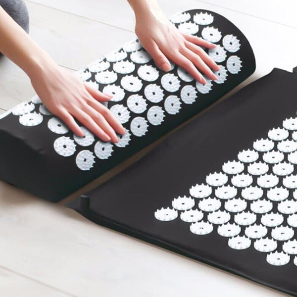 Yoga Massage Acupressure Mat & Pillow Body Foot Relax Cut Pain Stress Lying Mats