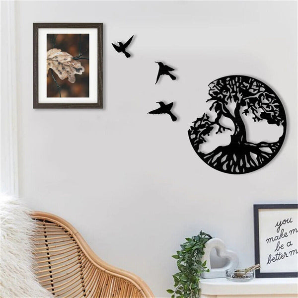 Tree of Life Wall Decor Metal Wall Art Family Tree Wall Decor with 3 Bird tytIy