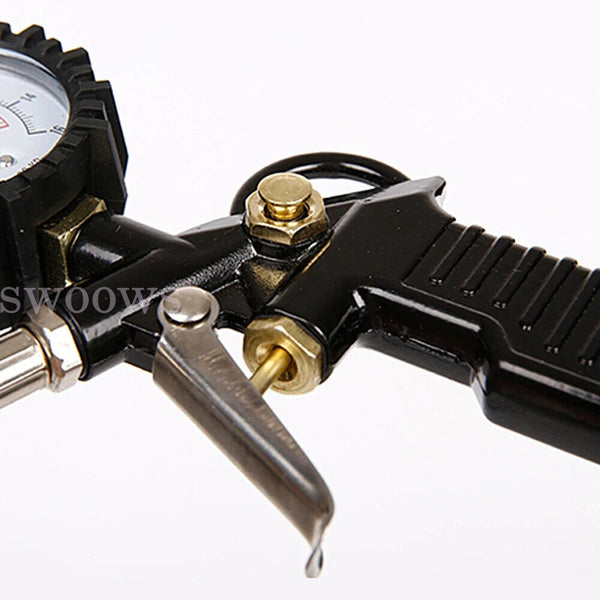 Tyre Pressure Gauge Air Tire Inflator Car Motorcycle Pump Hose Compressor Tool