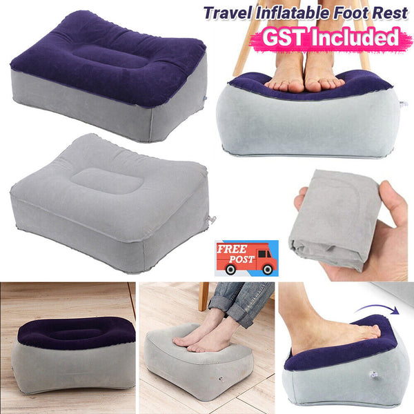 Travel Inflatable Foot Rest Air Pillow Cushion Office Home Leg Footrest Relax AU