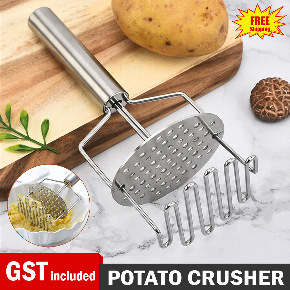 Potatoe Fruit Kitchen Potato Masher Vegetable Press Crusher Stainless Steel Tool