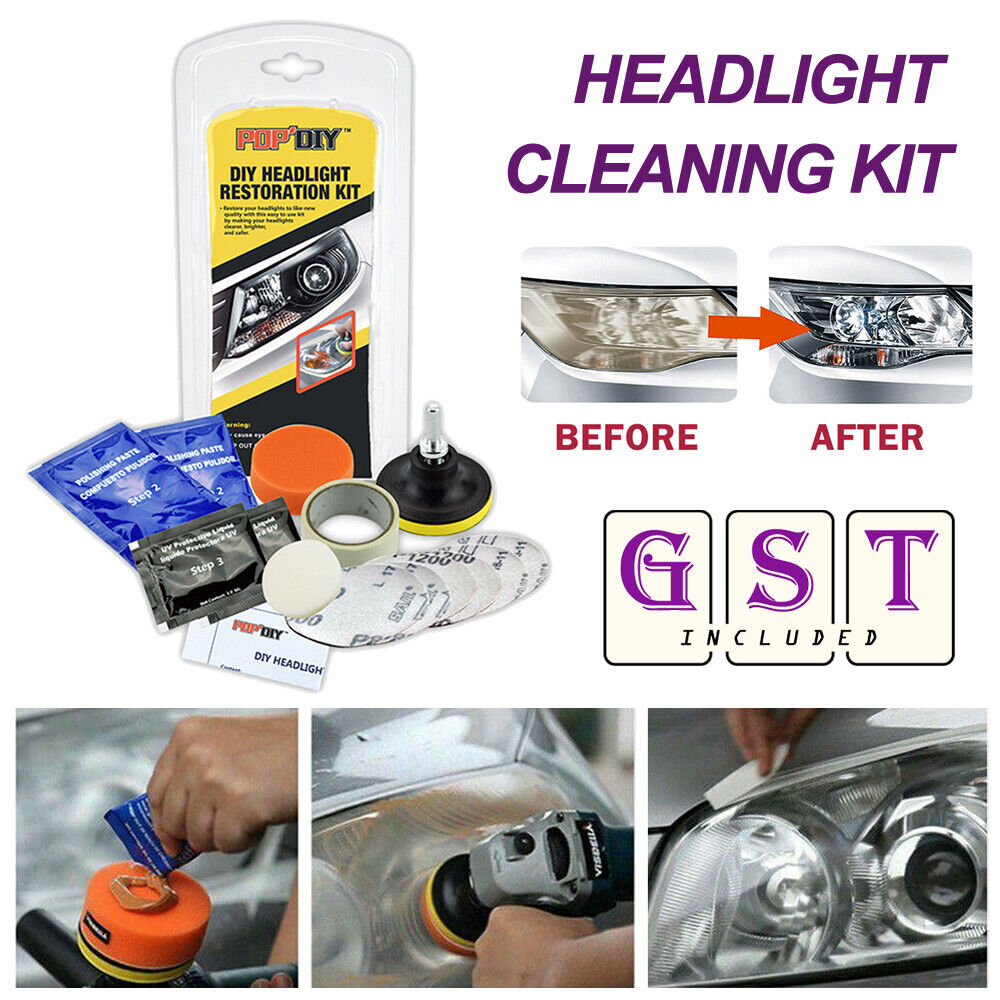 Heavy Duty Headlight Restoration Kit Car Lens Lamp Cleaning Sanding Repair Tools