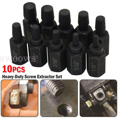 10X Damaged Screw Extractor Set Easy Out Broken Drill Bit Remover Kit Speed Out