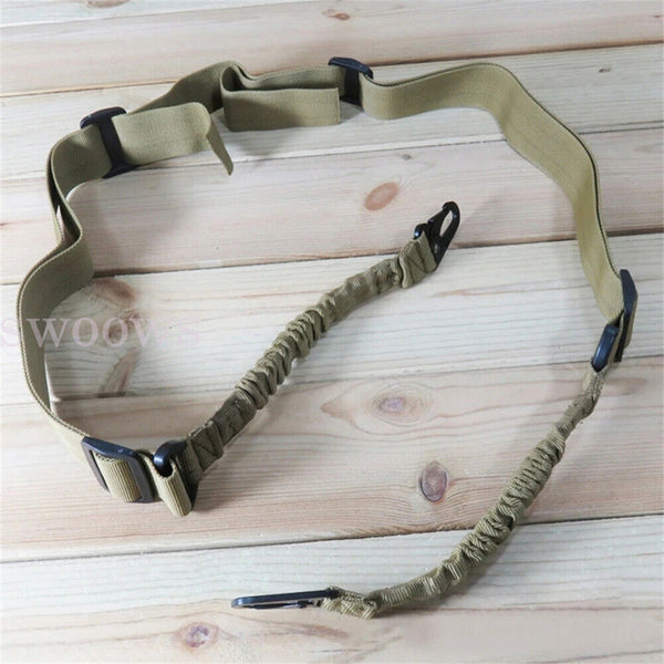 Tactical 2 Point Rifle Gun Sling Strap Adjustable Shotgun Belt Swivel Mount