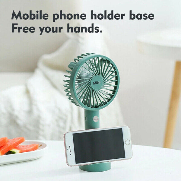 Mini Portable Hand-held Desk Fan Cooling Cooler USB Air Rechargeable 3 Speed AU