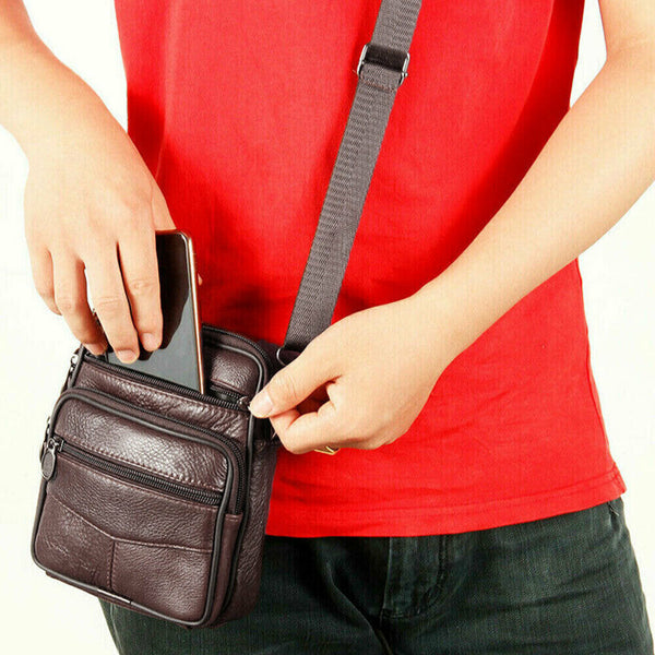 Mens Crossbody Bags Leather Wallet Side Shoulder Messenger Handbag Backpack AU