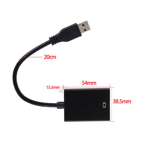 USB 3.0 to HDMI Converter Display Cable Graphic Adapter 1080P HD For Laptop PC