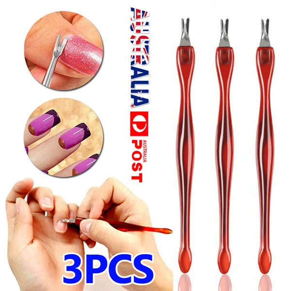 3xNail Cuticle Remover Fork Trimmer Cutter Manicure Pedicure Dead Skin Nail Tool