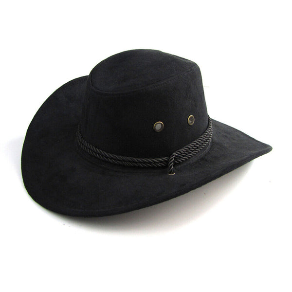 Cowboy Hat Unisex Faux Leather Sunhat Wild Brim Panama Hat Visor Hats Fashion AU