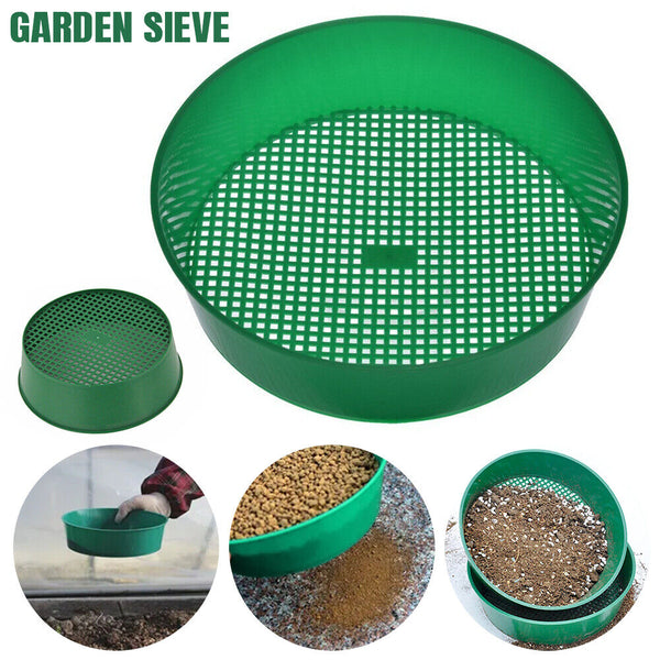 2Pcs Garden Sieve Composy Soil Sand Green Stone Mesh Soil Sieve Small Gravel AU