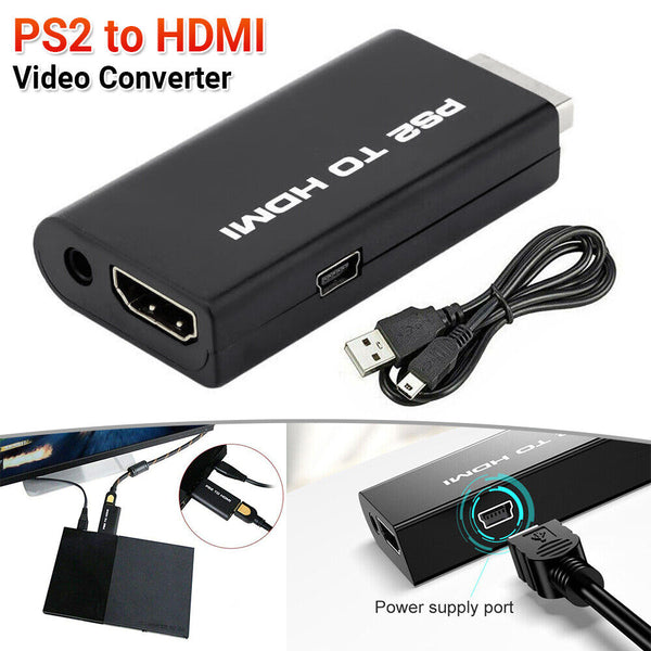 New PS2 to HDMI Video Converter Composite AV to HDMI PlayStation 2 HD Adapter