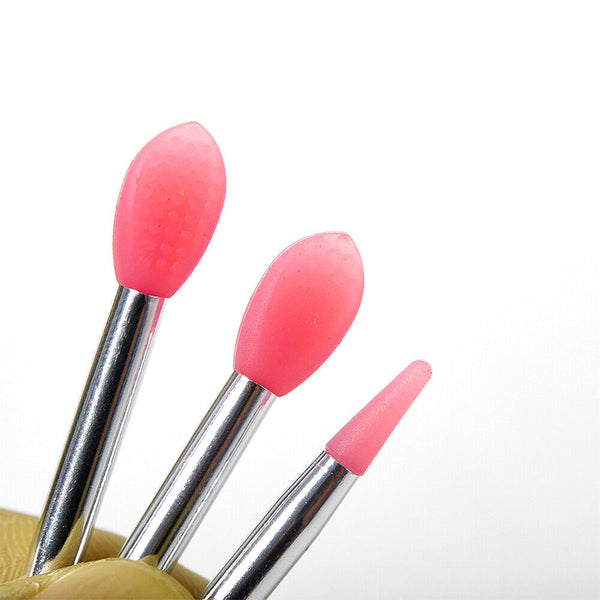 3PCS Silicone Lip Balms Lip Mask Brush with Sucker Dust Cover Makeup Applicator