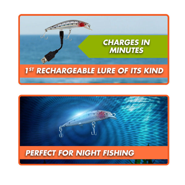 Twitching Fishing Lures Bait Light Buzzing Lure Fish USB Rechargeable