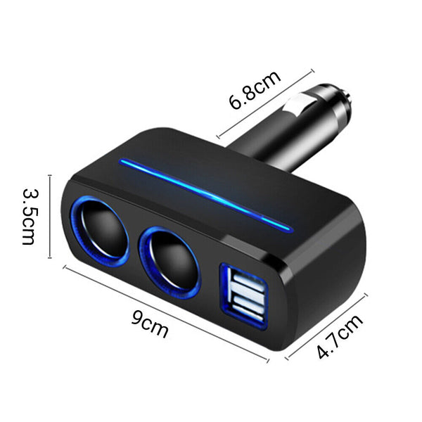 Car Charger Cigarette Lighter Double Power Adapter Socket Splitter Dual USB