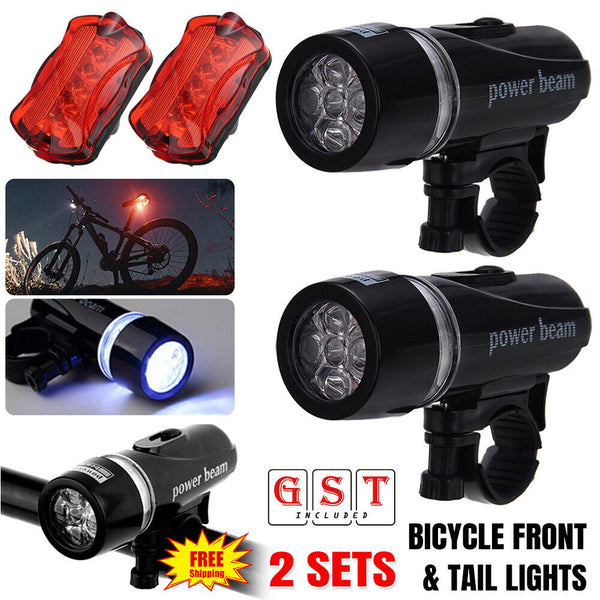 2x Front Rear Bike Light LED Bicycle Tail Lights Waterproof Flashlight Headlight