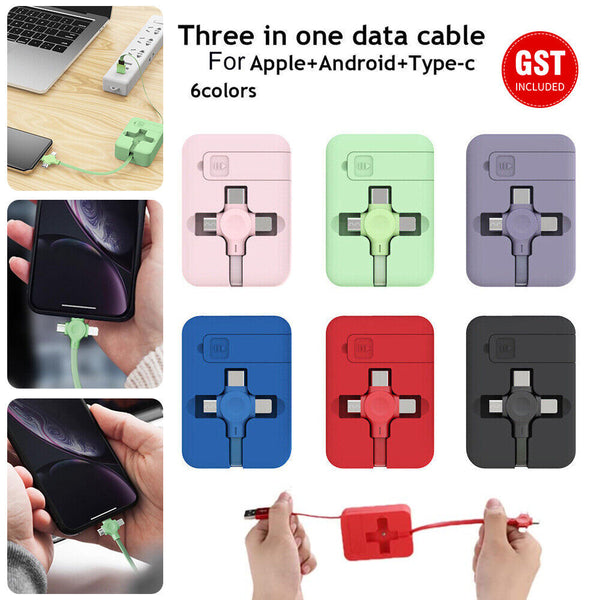 3 in 1 Multi USB Charger Charging Cable Cord For iPhone Samsung Google Android