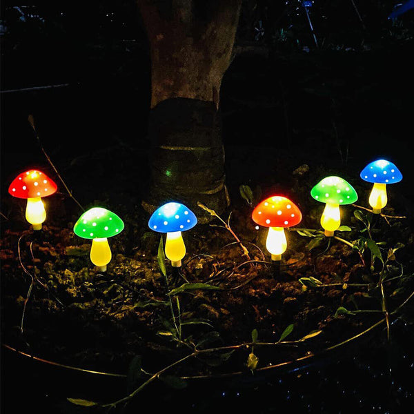 Solar Mushroom Fairy String Lights LED Outdoor Garden Ornament Statues Yard Deco