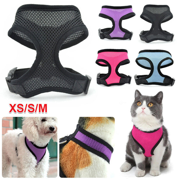 Pet Dog Cat Puppy Soft Leash VEST Mesh Breathe Adjustable Harness Braces Clothes