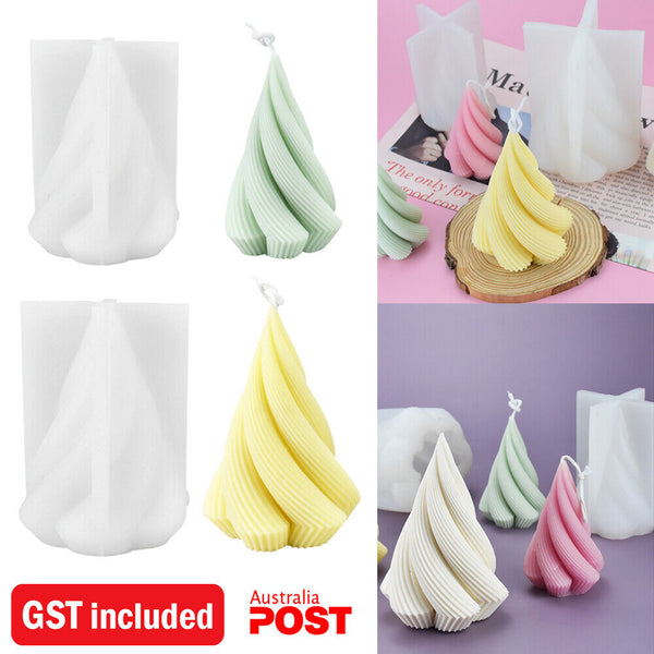 DIY Art 3D Silicone Candle Make Moulds Cone Soap Wax Plaster Candles Mold Decor