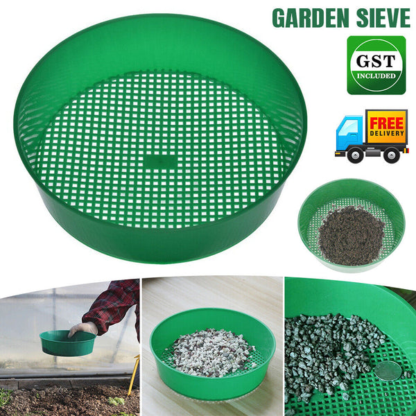 2Pcs Garden Sieve Composy Soil Sand Green Stone Mesh Soil Sieve Small Gravel AU