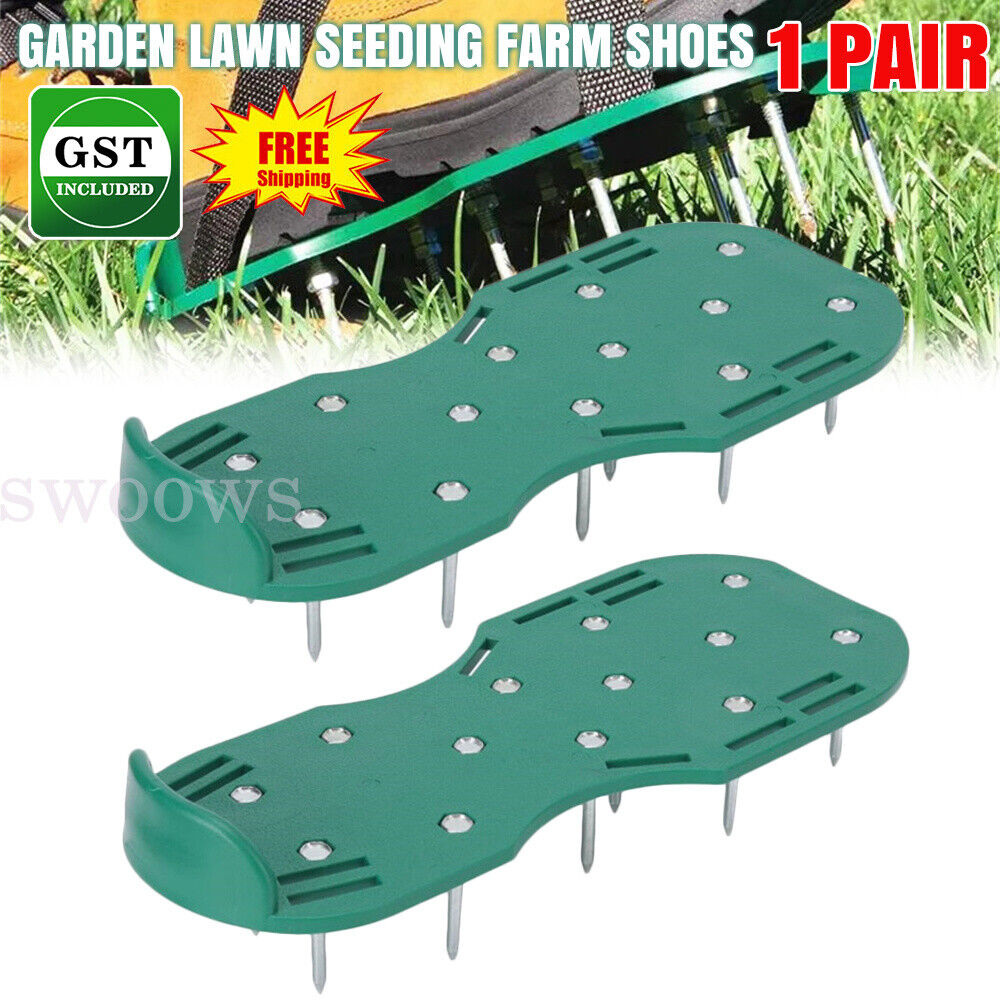 1 Pair Garden Lawn Aerator Spike Spiked Shoes Triple Bulk Stramps Seeding Farm