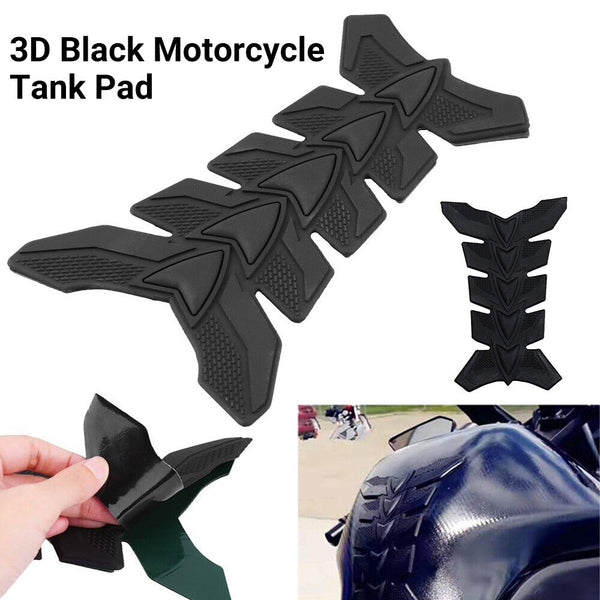 2x 3D Black Motorcycle Gel Oil Gas Fuel Tank Pad Protector Sticker Decal Decro